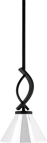 Miniatura 54 de Toltec Lighting Cavella Stem Colgado Mini colgante, acabado grafito, vidrio de muselina blanca de 4 pulgadas