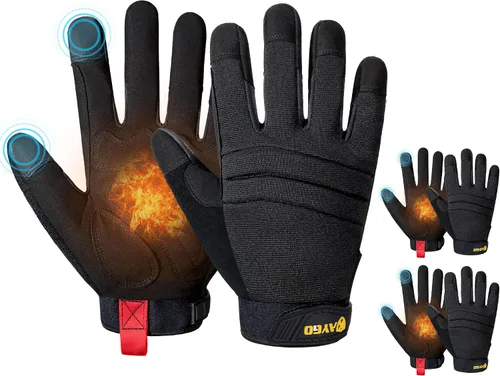 Miniatura 8 de KAYGO Guantes de trabajo para hombre, KG125M Guantes mecánicos de uso general para todo propósito, excelente agarre, resistentes, destreza mejorada