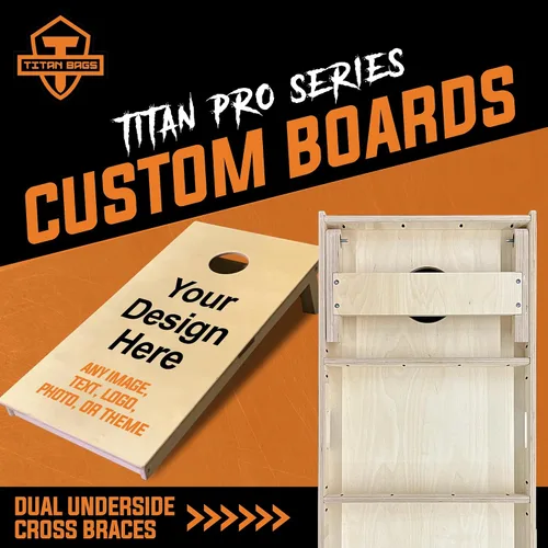 Miniatura 2 de Titan Bags - Juego profesional de tableros de Cornhole ACL COMP de madera maciza con asas integradas para adultos, juego deportivo portátil al aire