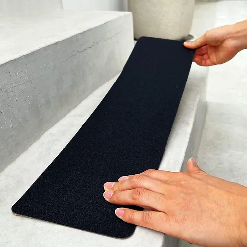 Miniatura 10 de S&X Peldaños de escaleras con cinta antideslizante reflectante de rayas 5 unidades/paquete, peldaños reflectantes de 6 x 24 pulgadas, peldaños