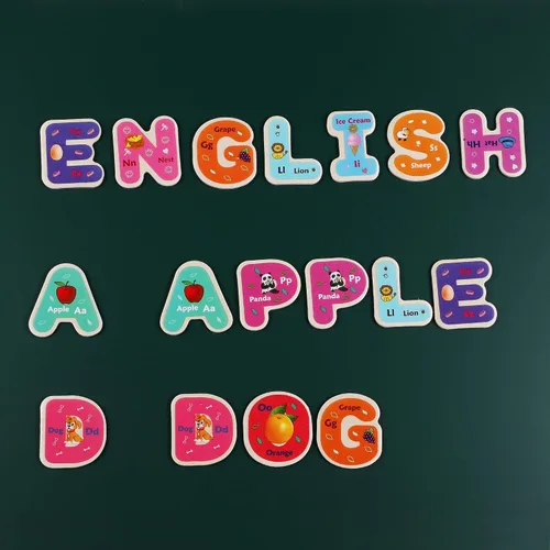 Miniatura 5 de Toys of Wood Oxford Juego de 2 letras y números magnéticos de madera, imanes de nevera para niños, letras del alfabeto y números para niños, juguete