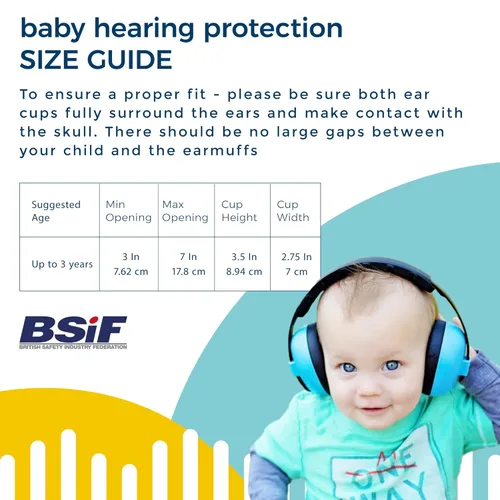 Miniatura 8 de Baby Banz Orejera de protección auditiva para bebes, para mayores de 3 meses, talla única , Azul