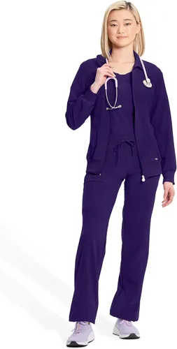 Miniatura 16 de Infinity by Cherokee 2391A - Chaquetas médicas con cremallera frontal para mujer, tela elástica en 4 direcciones
