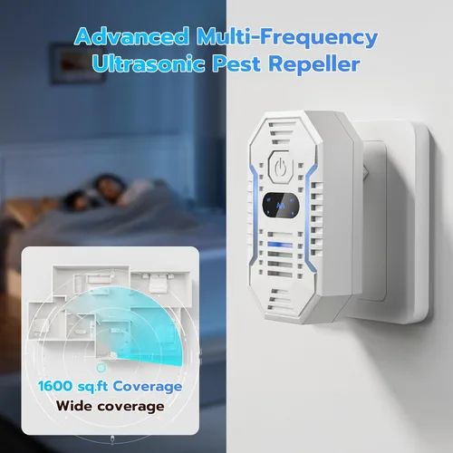 Miniatura 4 de Repelente ultrasónico de roedores para interiores y control de plagas, repelente ultrasónico de plagas para cucarachas, ratas, insectos, mosquitos
