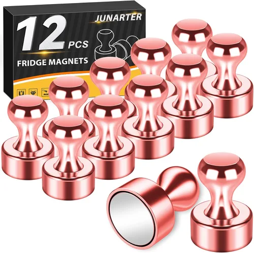 Miniatura 14 de Paquete de 20 Chinchetas Magnéticas, Imanes Negros Fuertes para Refrigerador, Imanes para Pizarra Blanca, Imanes para Refrigerador Fuertes, Imanes