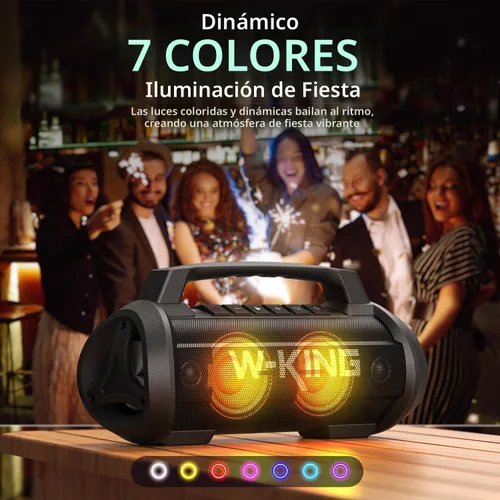 Miniatura 6 de W-KING Altavoces Portátiles Bluetooth Inalámbricos, Altavoz Bluetooth Más Potente de 120W Máx, Altavoz Exterior Impermeable IPX6 con Graves