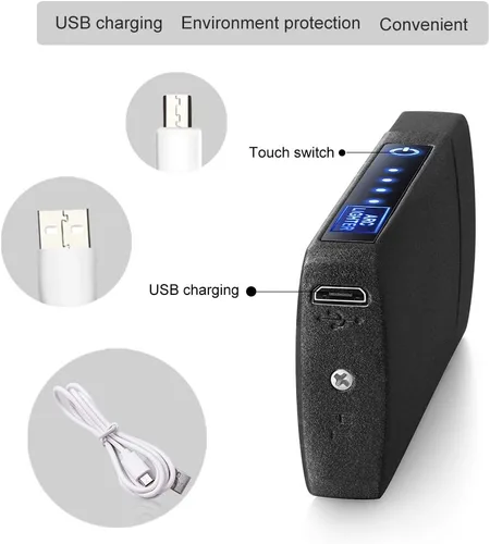 Miniatura 5 de Encendedor de fotos personalizado para hombres, encendedor recargable USB grabado para campamento, Navidad, día del padre, día de San Valentín Negro