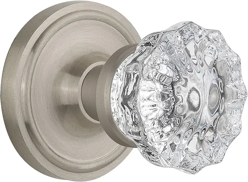Miniatura 16 de Nostalgic Roseta clásica de almacén con pomo de puerta de cristal Latón pulido