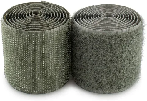 Cinta de velcro de 2 pulgadas de ancho, color verde, no adhesiva, de nailon verde, de 1 yarda de longitud, juego de sujetadores de tela para bolsas