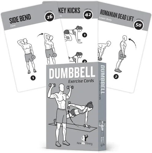 Miniatura 15 de NewMe Fitness Tarjetas de entrenamiento de peso corporal, baraja de instrucciones de fitness para mujeres y hombres, guía de fitness