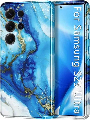 Miniatura 23 de Btscase para Samsung Galaxy S25, [Probado contra caídas de grado militar] Funda protectora de diseño de patrón de mármol, resistente, delgada