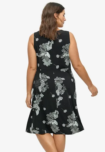 Miniatura 3 de Ellos Vestido de punto ajustado y acampanado para mujer en tallas grandes