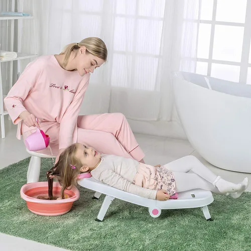 Fedicelly Silla de champú para niños pequeños, asiento de baño para lavado de cabello para niños, silla de salón de enjuague de cabello para niños