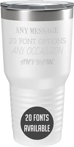 Miniatura 30 de Vaso de acero inoxidable aislado con tapa de 20 onzas (17 colores) personalizado con recubrimiento en polvo, grabado personalizado, nombre
