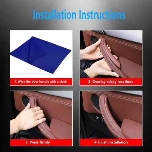 Miniatura 5 de Funda de Manija de Puerta Compatible con BMW X5 Serie E70/E70 LCI 2008-2013, BMW X6 Serie E71/E72 2008-2014 (3 Piezas) (Beige)