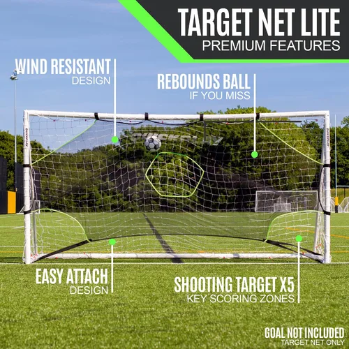 Miniatura 6 de QUICKPLAY Target Net Lite con 5 zonas de objetivo Practica disparos y precisión de pases Marco de portería de fútbol no incluido