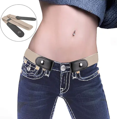 Miniatura 2 de Buckle-Less No Bulge Invisible Waist Belt Adjustable Free Size Comfortable Elastic Belt for Women or Men