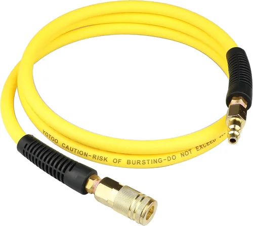 YOTOO Manguera de aire híbrida de 1/4 pulgadas por 6 pies, 300 PSI, resistente a arrugas, de alta resistencia y ligera, con flexibilidad para todo
