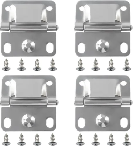 Pokin Juego de bisagras de acero inoxidable con tornillos, compatible con refrigeradores Coleman de repuesto 5235 6262 6270 (paquete de 4)