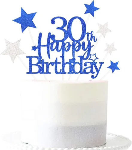 Miniatura 23 de Decoración brillante para tarta de primer cumpleaños feliz con estrella, adornos personalizados para tarta de 1 cumpleaños, decoraciones de fiesta