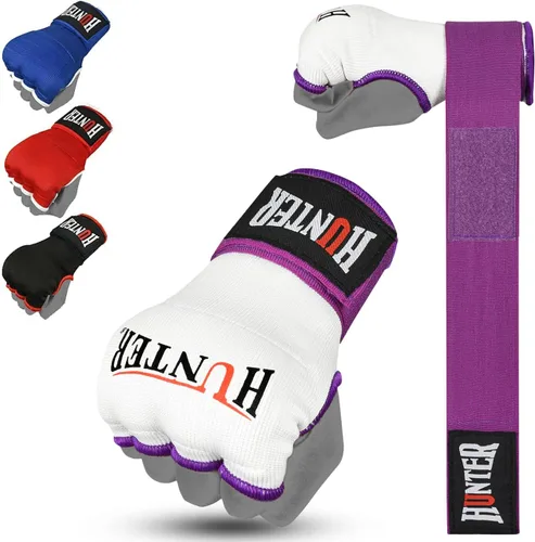 Miniatura 16 de HUNTER - Guantes interiores acolchados con gel y vendas de mano para boxeo, vendas elásticas de entrenamiento rápido para hombres y mujeres, Rosa