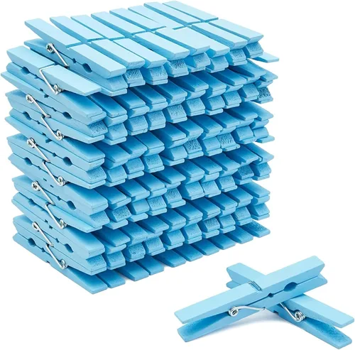 Juvale Alfileres de madera – Fuerte agarre de resorte para clips de lavandería – Pinzas coloridas para manualidades – Clips para exhibición de fotos