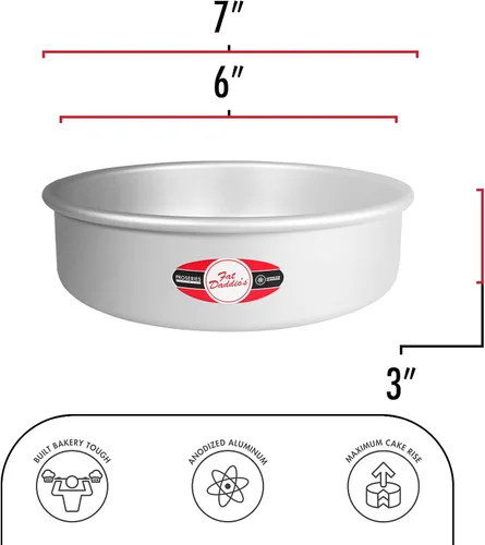 Miniatura 2 de Fat Daddio's - Juego de 2 moldes de aluminio anodizado para pays de queso de 6 x 3 pulgadas, PCC-63PK