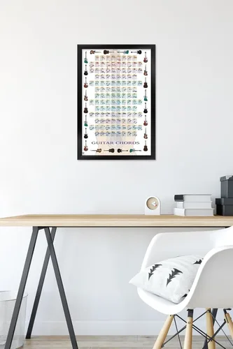 Miniatura 6 de Trends International Guitar Chords II - Póster de pared con texto en inglés "Learn to Play Guitar", 14.725 x 22.375 pulgadas, versión enmarcada