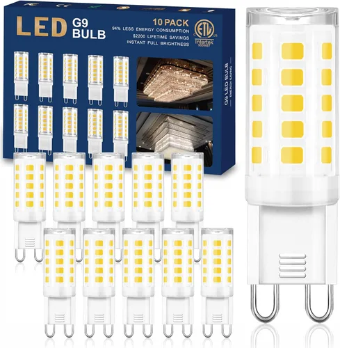 Miniatura 18 de winshine Bombilla LED G9 de 3000 K, luz blanca cálida, bombilla G9 de 4 W (equivalente a halógeno de 40 W), base de cerámica G9 bi pin con ángulo