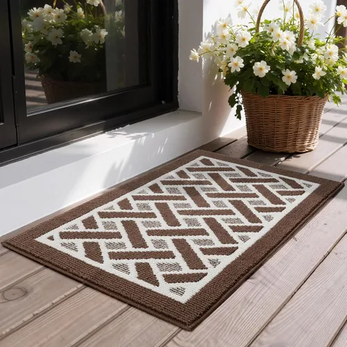 Miniatura 14 de GRANNY SAYS Tapete para puerta, de 32 x 20 pulgadas, tapete de bienvenida para exteriores, antideslizante, absorbe la suciedad para la entrada