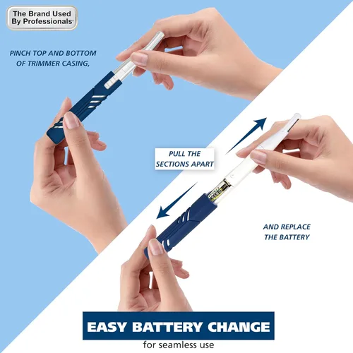 Miniatura 9 de Wahl DualTech® - Recortadora de cejas de doble cara con batería de litio para depilación facial para mujer, con agarre de goma, modelo 3026636