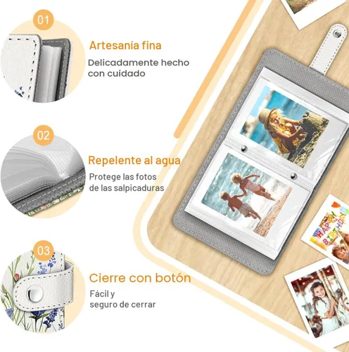 Miniatura 4 de Álbum de Fotos Pequeño Floral Vintage para Películas de 2x3 Pulgadas, 56 Bolsillos Mini Álbum Lindo Libro para Polaroid Fujifilm Instax Mini Cámara