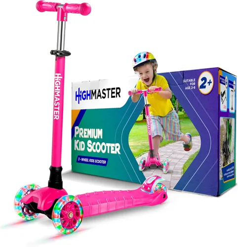 Miniatura 11 de HighMaster - Patinete para niños – Patinete de 3 ruedas para niños y niños pequeños – Manillar ajustable con luces LED en las ruedas – Diversión