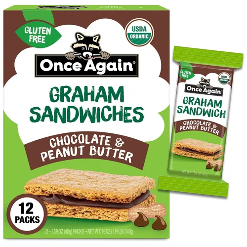 Miniatura 9 de Once Again Sandwiches Graham de mantequilla de girasol, aperitivos sin gluten para niños y adultos, galletas sándwich con mantequilla de semillas