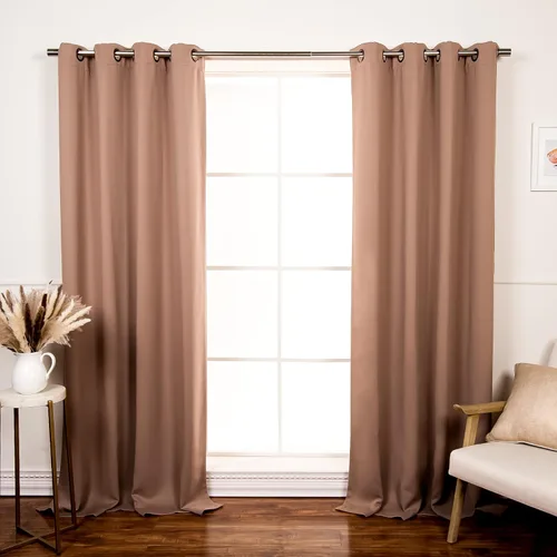 Miniatura 36 de Best Home Fashion Cortinas Opacas 2 Paneles - Tratamiento de Ventana con Aislamiento Térmico Premium Cortinas Opacas para Dormitorio - Parte Castaño
