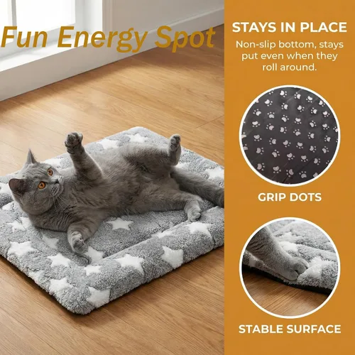Miniatura 8 de Tapete de Cama para Perro - Tapetes de Cama para Jaula de Perro Reversibles, Almohadilla de Perrera Suave y Transpirable, Cama de Jaula Duradera Gris
