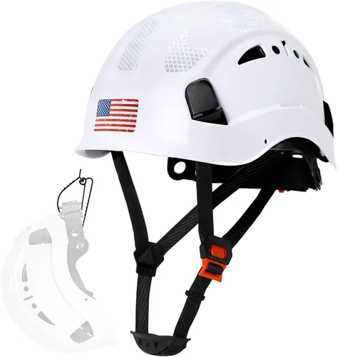 AOLAMEGS Casco de seguridad para construcción – ANSI Z89.1 Tipo Ι Casco de seguridad aprobado por la OSHA con correas para la barbilla, ligeros,