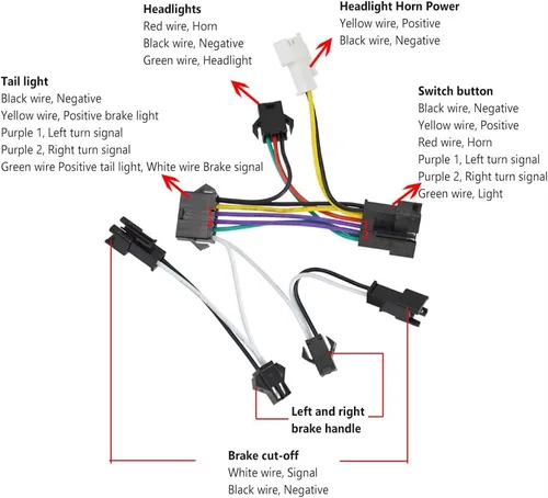 Miniatura 2 de TEQIN Ebike - Juego de luces delanteras y traseras, 24 V a 48 V, luces de advertencia delanteras y traseras, focos LED nocturnos, piezas