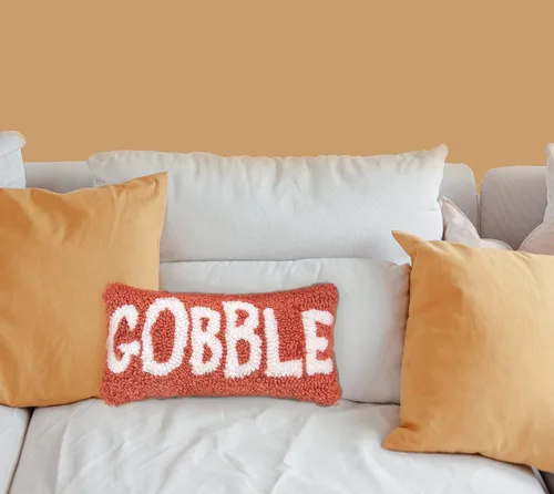 Miniatura 4 de C&F Home Gobble Script - Almohada rectangular pequeña con gancho de 6 x 12 pulgadas, para otoño, cosecha, Acción de Gracias, hogar, sala de estar