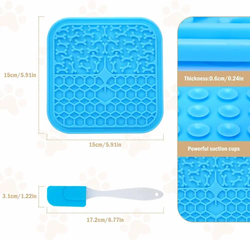 Miniatura 5 de Alfombrilla para lamer perros – Alfombrilla de alimentación lenta con ventosas para mantequilla de maní, golosinas de alimentos y yogur – 2