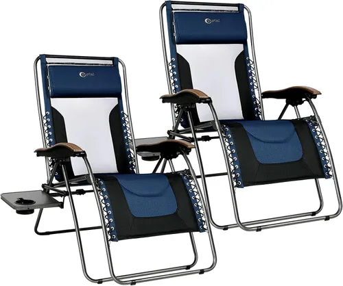 Miniatura 10 de Portal Silla portátil de gravedad cero, silla de descanso para exteriores, silla de gravedad cero de gran tamaño, silla plegable con almohadas