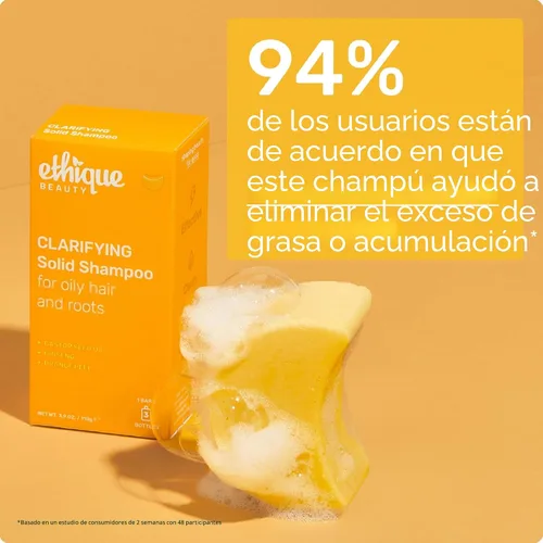 Miniatura 6 de Ethique Barra de champú clarificante para cabello graso con aceite de ricino, sin plástico, vegano, libre de crueldad, 3.88 onzas, anteriormente St.