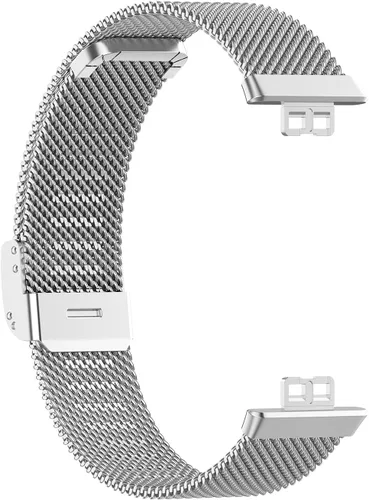 Miniatura 3 de Compatible con Huawei Watch Fit Band para mujeres y hombres, correa de metal de acero inoxidable de repuesto para Huawei Watch Fit Band Plateado
