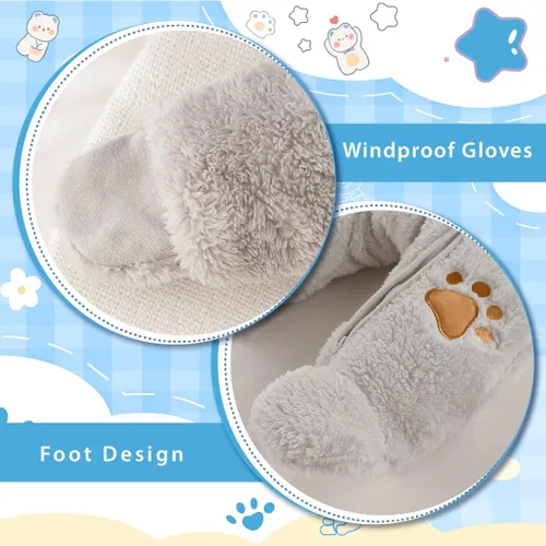 Miniatura 5 de Fairy Baby Traje de nieve para bebé recién nacido, con oso y mameluco de forro polar grueso, abrigo infantil para niñas y niños de 0 a 12 meses