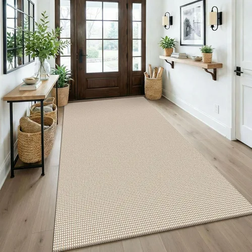 Miniatura 223 de KOZYFLY - Tapetes para entrada, lavable, tejido, con respaldo de goma antideslizante, de algodón, interiores, cocina, entrada, vestíbulo y puerta