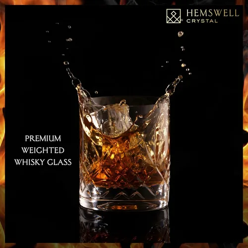 Miniatura 5 de Vaso de Whiskey Individual – Vaso Old Fashioned para Hombres – 11oz Un Vaso Bajo de Cristal Tumbler con Base Sólida y Borde Fino – Vaso de Bourbon