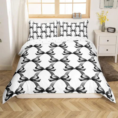 Miniatura 42 de Juego de funda de edredón con lazo de dibujos animados para niños, tamaño individual, juego de ropa de cama de mariquita, escarabajo, insecto