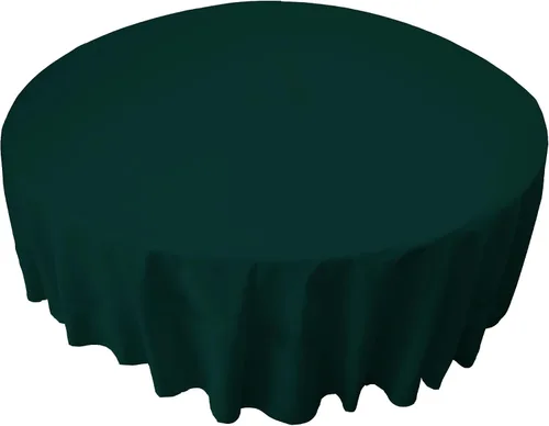 Miniatura 201 de LA Linen - Mantel redondo lavable de popelina de poliéster, resistente a manchas y arrugas, 51", mantel de tela para comedor, cocina, fiesta, Negro