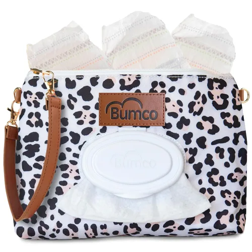 Miniatura 9 de Bumco - Bolsa de mano para pañales – Dispensador de toallitas portátil y soporte para pañales, estuche hermético de viaje para toallitas para bebés