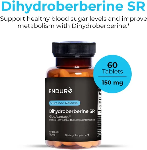 Miniatura 2 de ENDUR Dihidroberberina - Berberina - SR (liberación sostenida) berberina para el azúcar en la sangre, metabolismo y control
